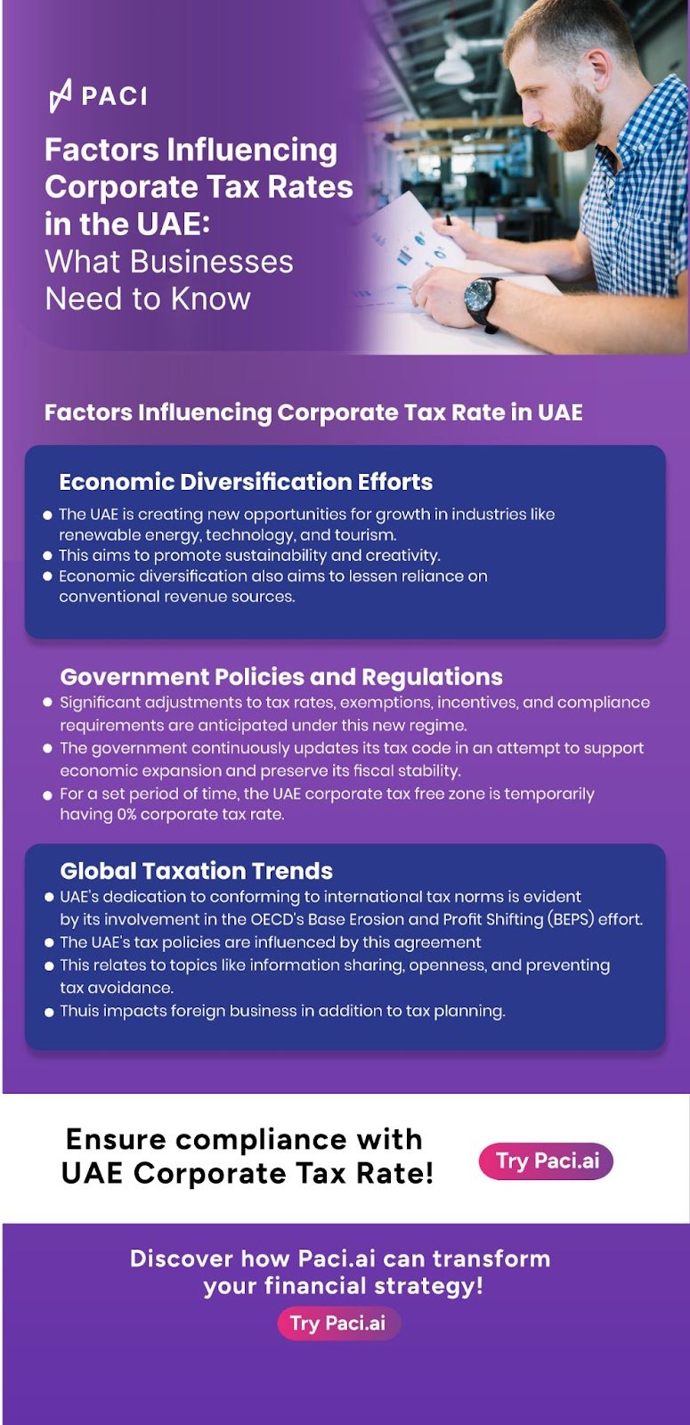 major factors that influence Corporate Tax Rates in the UAE